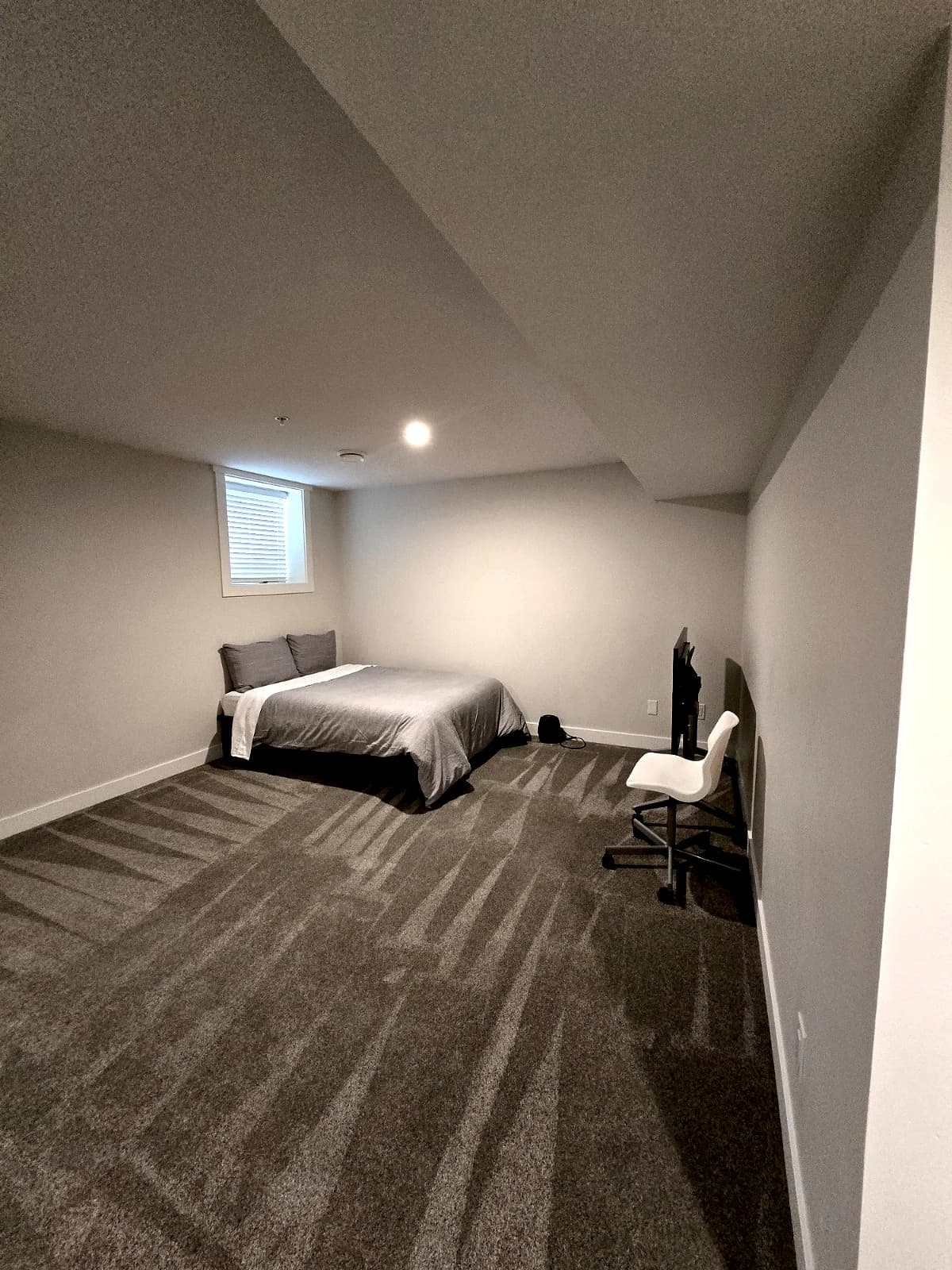 Basement sleeping area at the Maitland townhouse