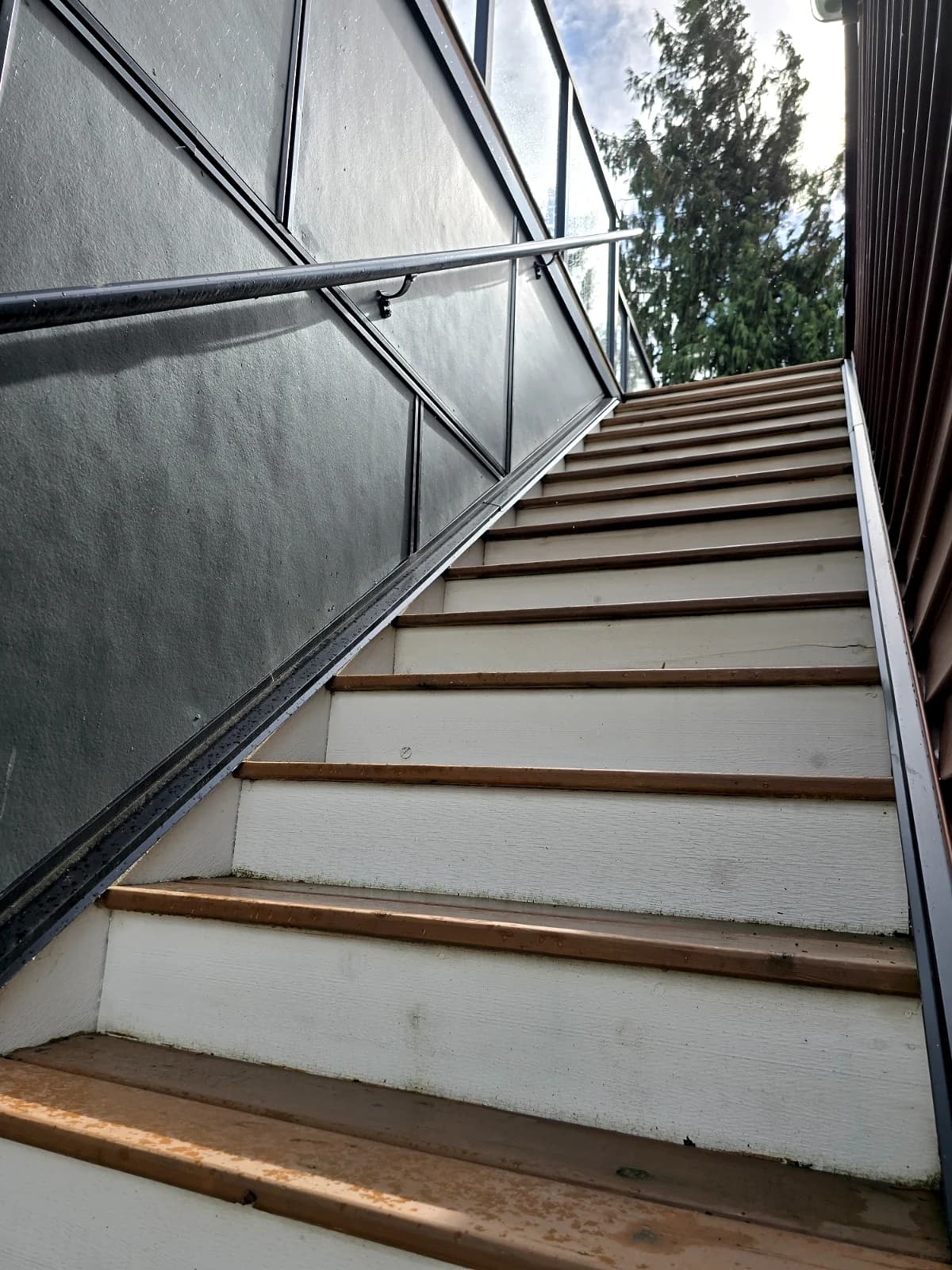 Garage exterior stairs at the Maitland townhouse